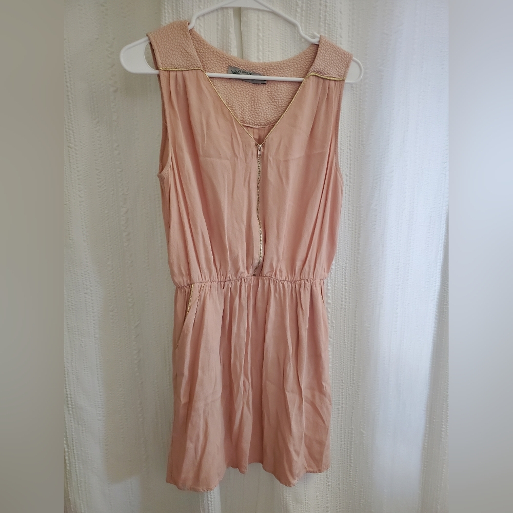Chic Peach Sleeveless Mini Dress